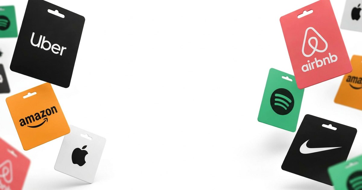 Earnzly digital gift cards with Amazon, Uber, Airbnb, Apple, Nike and Spotify